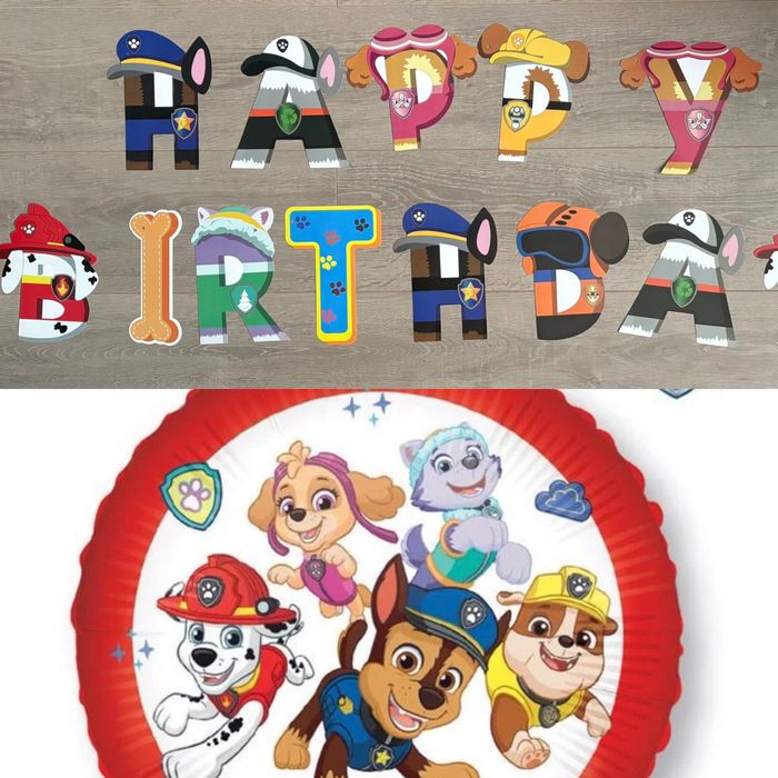 Seturi Paw Patrol pentru baieti si fete+bonus cifra si baloane  latex