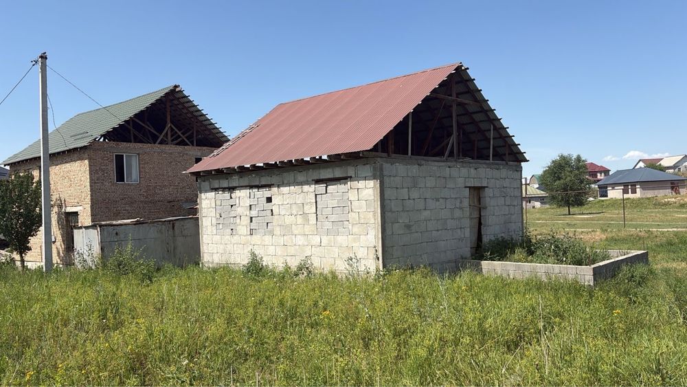 Срочно продаётся участок 5 соток с недостроенным домом в с. Долан