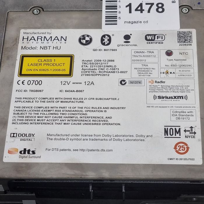 Cd player BMW X3 F25 2010 - 2014 (1478) 93273180I