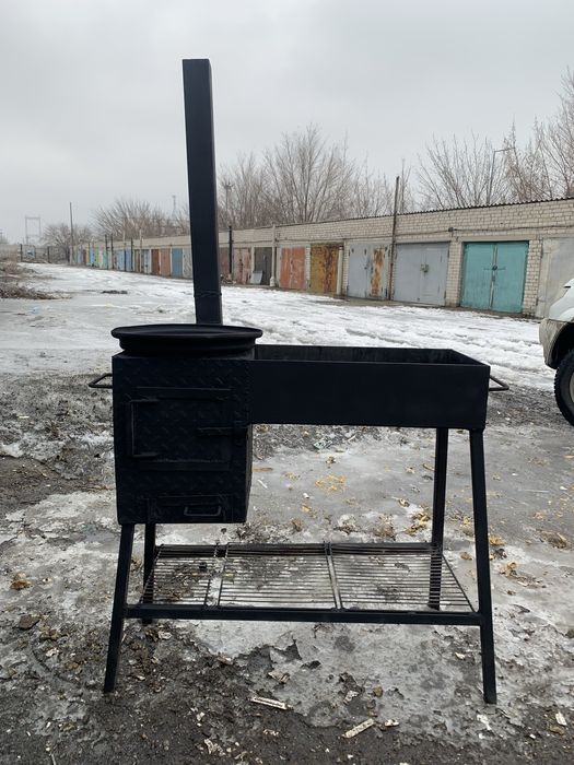 Мангал с печью под казан