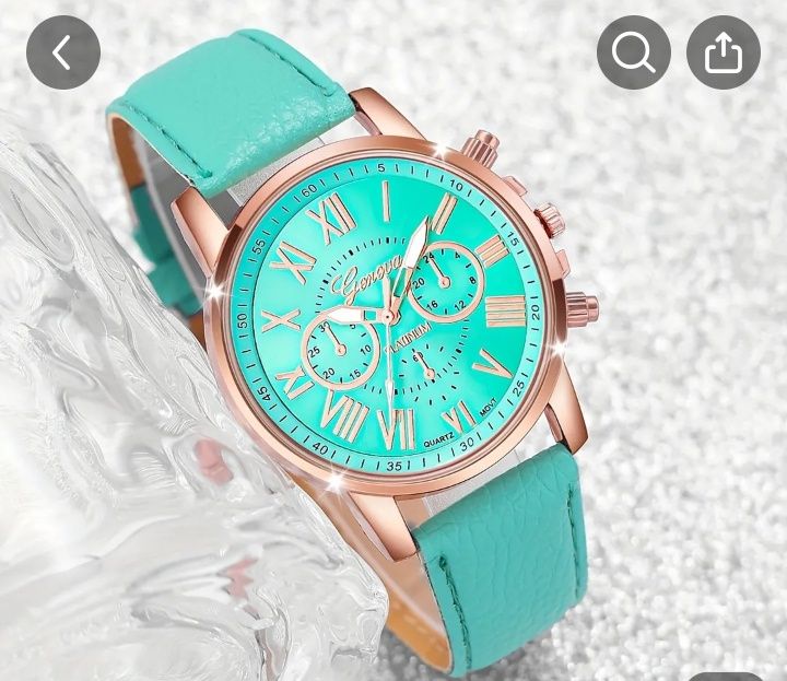 Комплект от часовник с кварцов механизъм с браслет от циркон с форма н