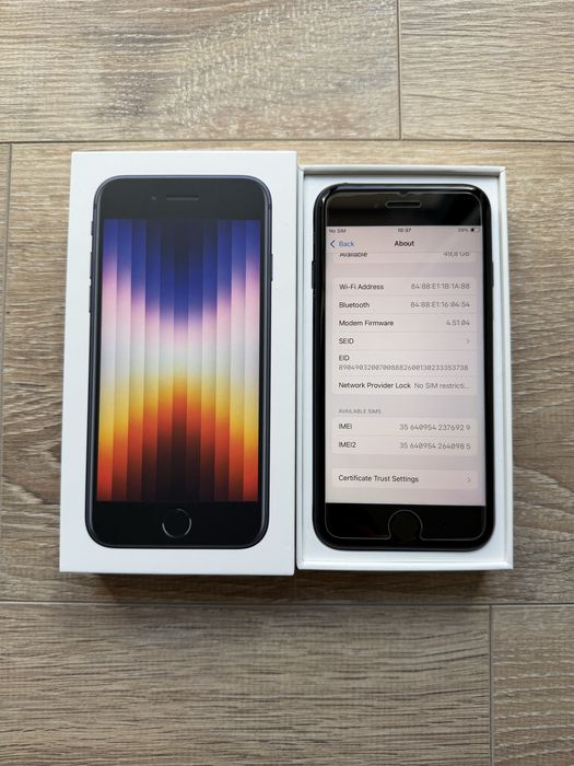 Iphone SE 3 2022, 64gb, (bat.82%) - negru, ca nou