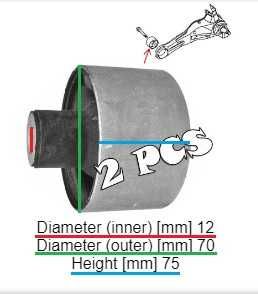 Тампони заден носач Mitsubishi Colt, Lanser, Carisma, Space Star