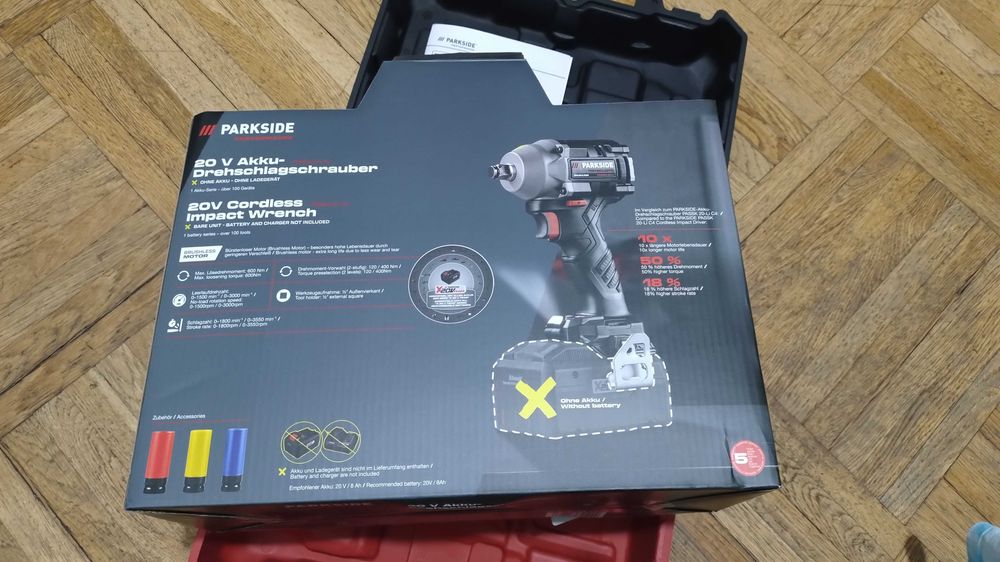 Masina de insurubat cu impact Parkside 600Nm PPDSSA 20 Li-B2