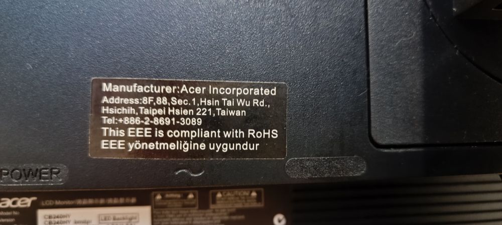 Монитор ACER 24, CB240HY, LSD/  LED Blacklight