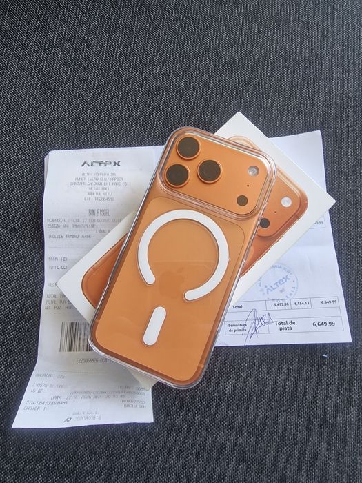 iPhone 17 Pro,256GB, Cosmic Orange,stare aboslut ca nou,10/10,Factura si Garantie ALTEX 2 ANI