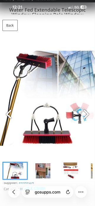 Четка за почистване на прозорци  с маркуч 30м TUCKER и соларни панели