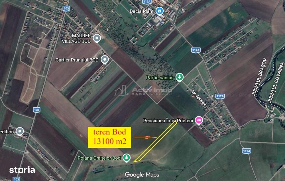 arabil zona Poiana Craitei, pe deal, panorama spre Lempes, 3 cai acces