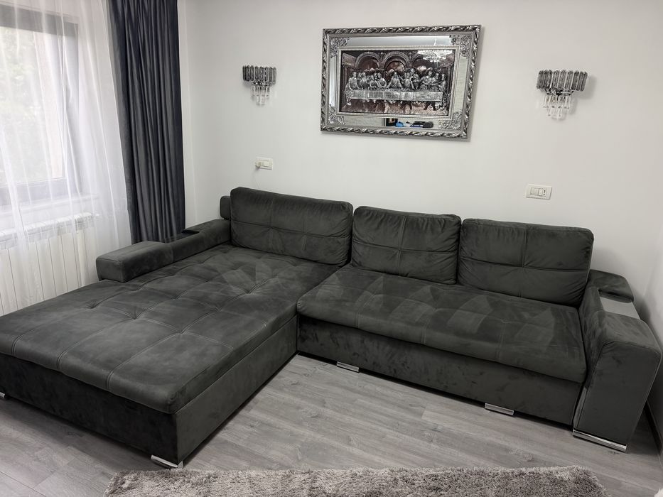 Colțar extensibil gri – elegant și spațios