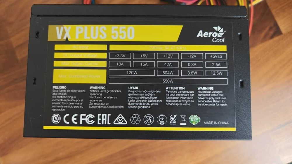 Блок питания Aerocool VX Plus 550W