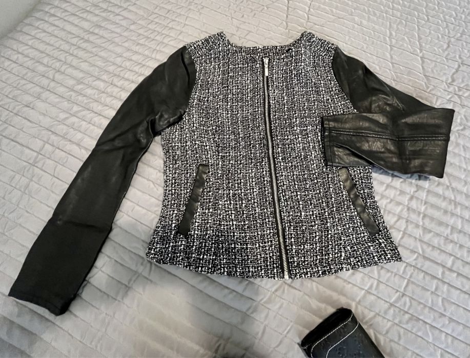 Лукс бутикова рокля; Кожено сако + подарък обувки и портмоне