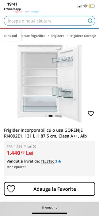 Frigider Gorenje încorporabil