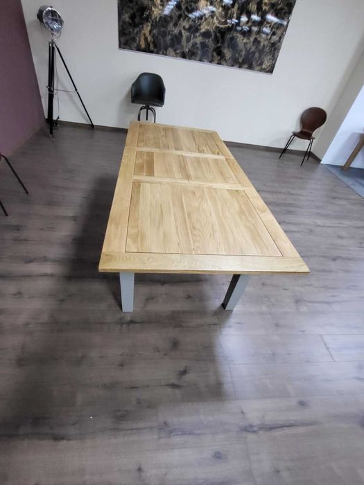 Дървена трапезна разтегателна маса 100 % дъб за 6 - 8 човека