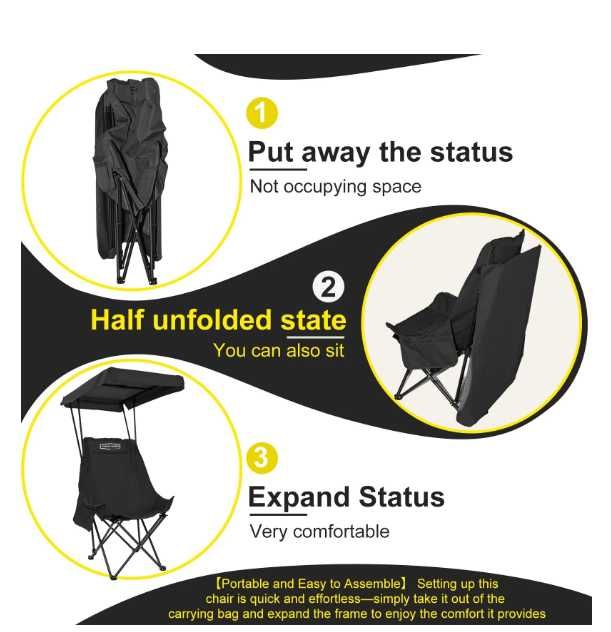 Стул с зонтикам для кемпинга-131х62х35 см Доставка бесплатно