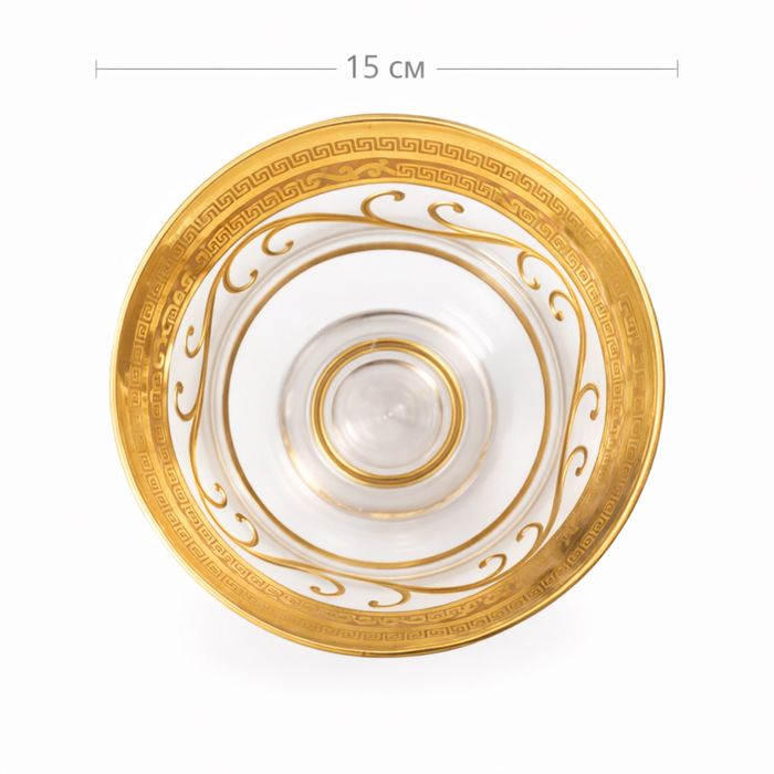 Хрустальные вазы на ножке с позолотой (2 шт)