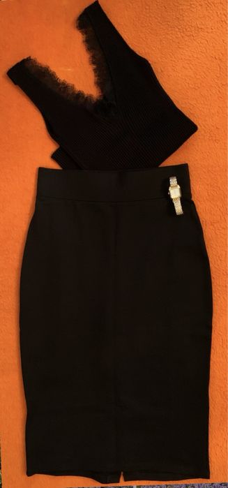 Нова дънкова пола Зара  Нова дамска пола солей