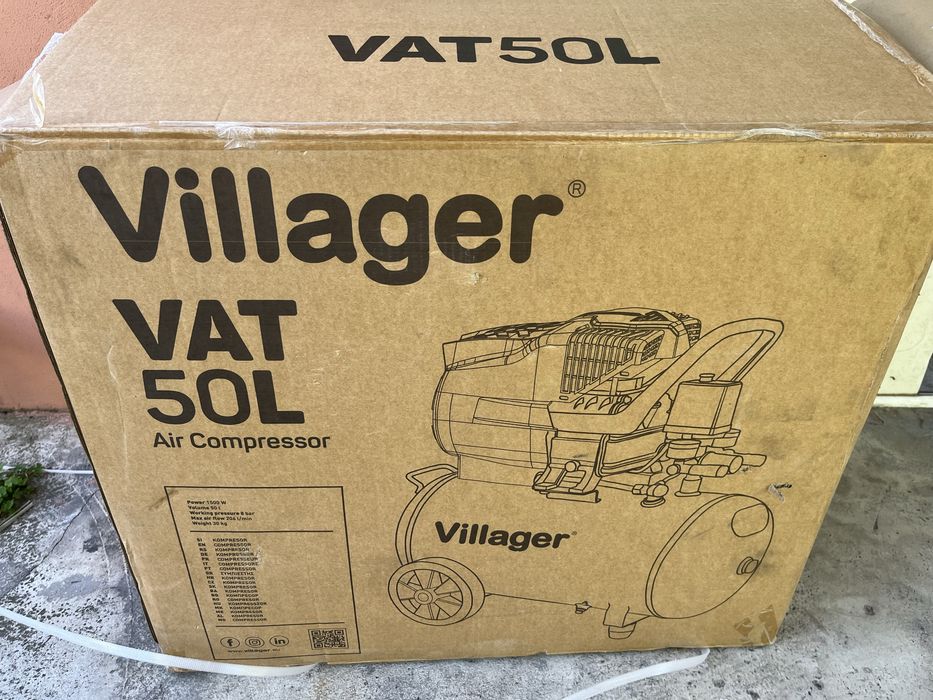 Нов Компресор Villager 50лит. 1500W. 8bar.Внос Германия