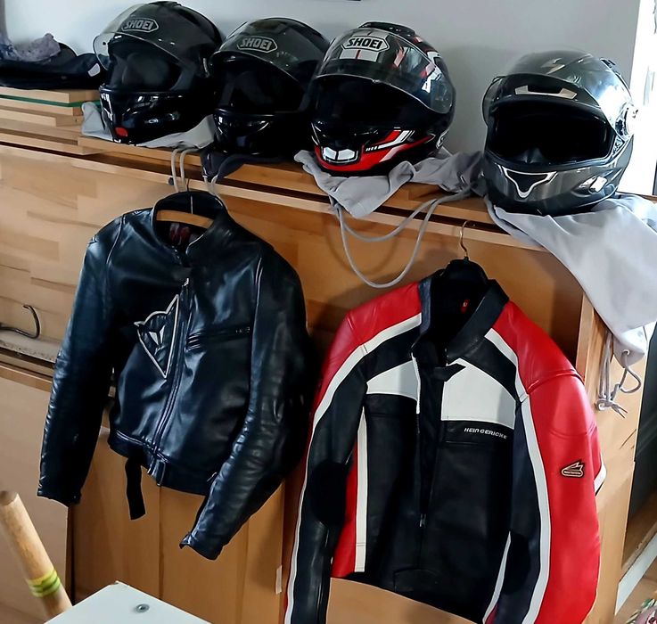 Casca moto si geaca moto din piele