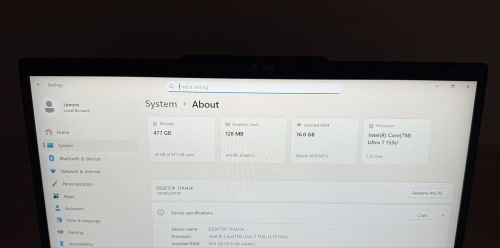 Lenovo Thinkpad T14 Gen5 Ultra 7 155U TOUCH 16 / 32GB ram ! T14s Gen6
