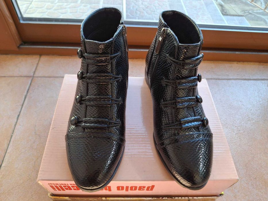 Разкошни Боти ЕСТЕСТВЕНА Кроко Кожа и Декорации! №36 !