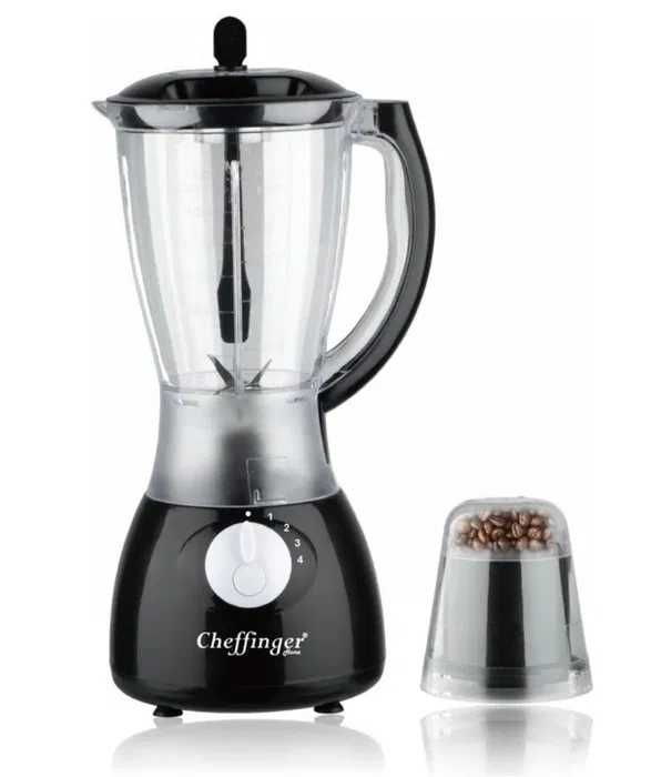 Blender electric Cheffinger Home, 1000W, 20000 RPM + râșniță, Negru