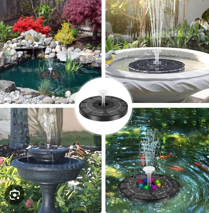 Соларен фонтан с три режима на разпръскване на водата