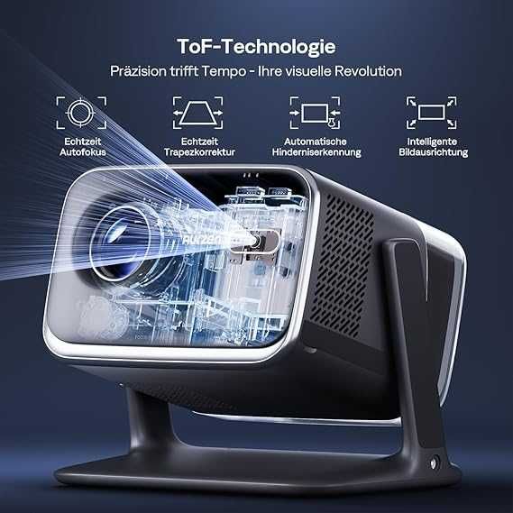 Proiector inteligent Aurzen Boom Mini 4 în 1 cu Google TV,Garantie