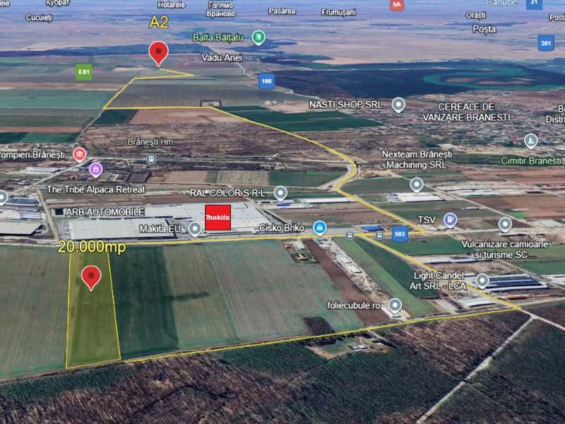 Teren Vanzare Intravilan Branesti investitie Zona Industriala Makita