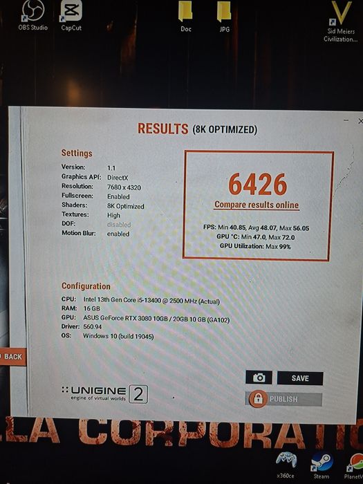 3080 ASUS ROG Strix 10Gb