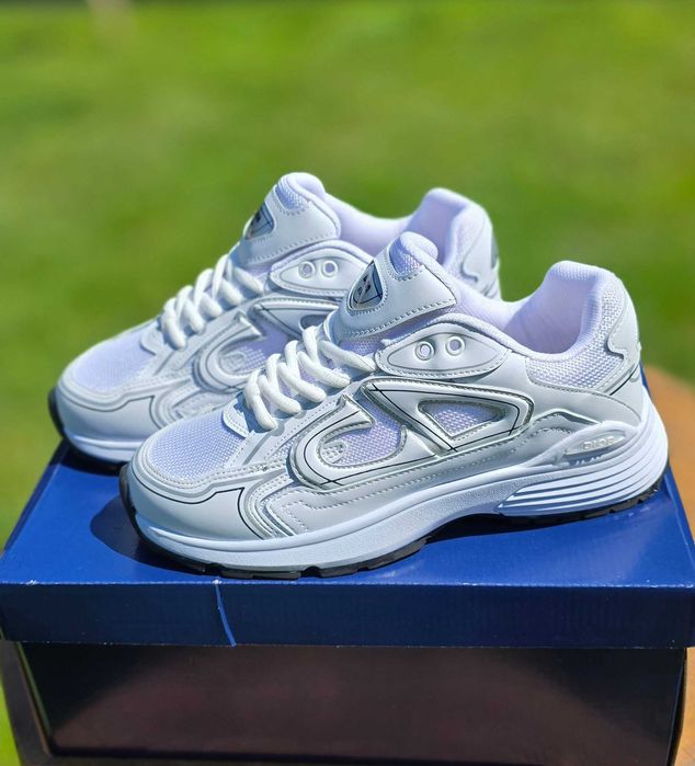 Дамски сникърси обувки Диор Reflective White Lux Sneakers