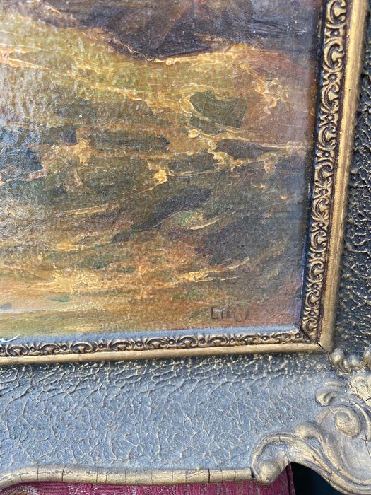 Tablou mic ulei pe lemn