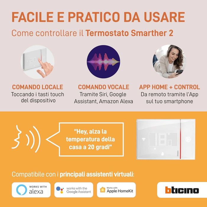 WIFI ТЕРМОСТАТ Smarther2 с Netatmo- BTicino SXM8002