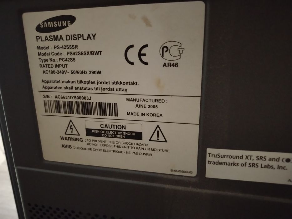 Продам телевизор самсунг плазменный