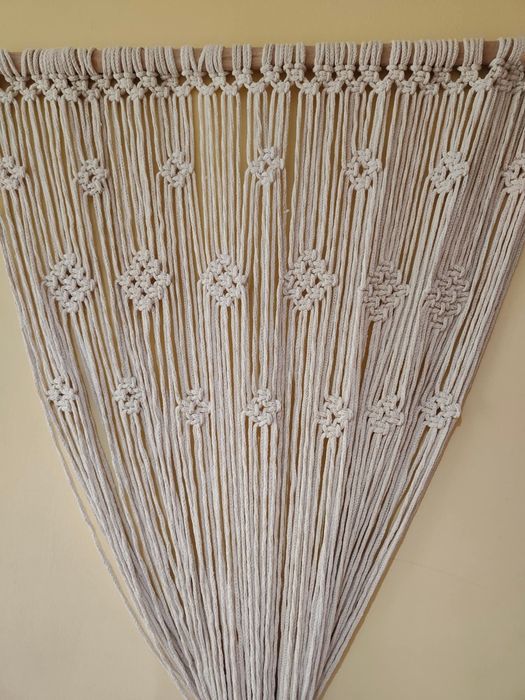 Бохо Макраме Завеса Ръчно Изработена Нова