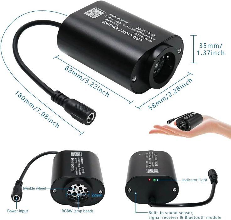 Kit Modul SLIM Plafon Instelat Stelute fibra 3/4 metri Twinckle Stars RGBW Kit Fibra Optica LED Stele Plafon Auto Cer instelat