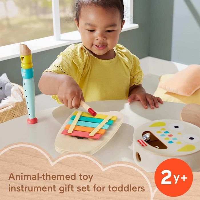 Set instrumente muzicale de jucărie, lemn, fisher-price