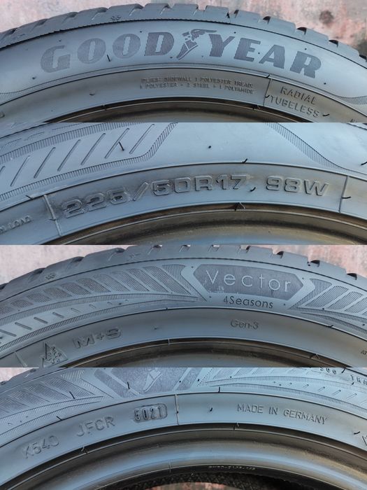 1брой всесезонна гума 225/50/17 GoodYear Vector 4 Season