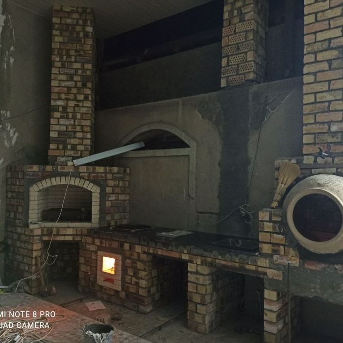 Строительство летней кухни,очаг