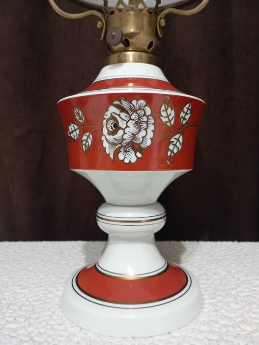 Старинна порцеланова газена - газова лампа - WALLENDORF