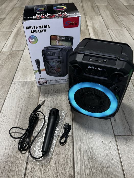 Boxa portabila cu Bluetooth/ acumulator/ microfon/ leduri