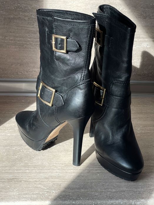 Jimmy Choo London Dylan Heeled Moto Biker Ankle Boots 38 (UK 5)