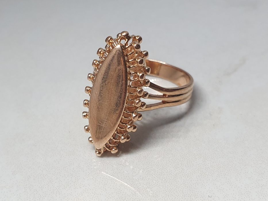 Inel din aur roz 14K (583) – model lucrat manual, mărimea 58