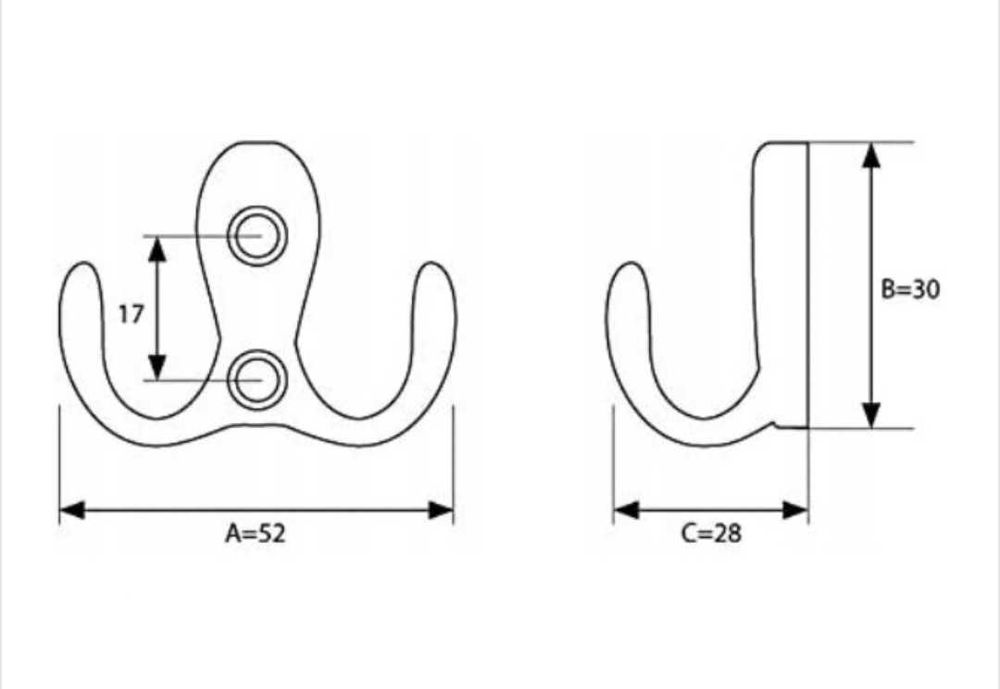 Двойна закачалка за дрехи Kotarbau, Метал, Хром - РАЗПРОДАЖБА!!!