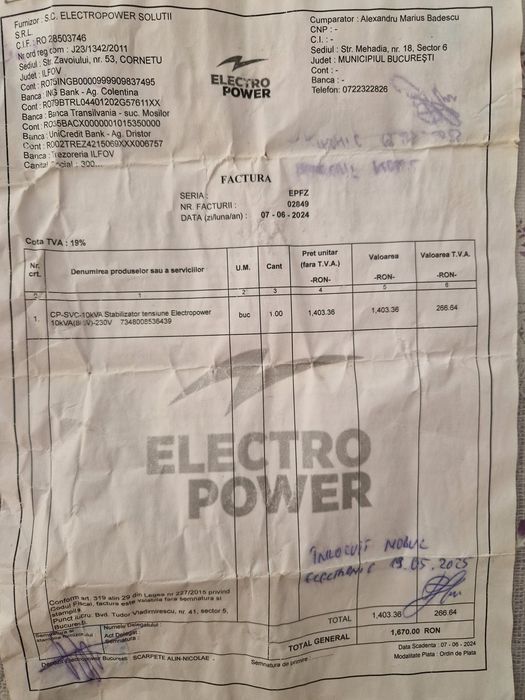Stabilizator electro Power svc 10000