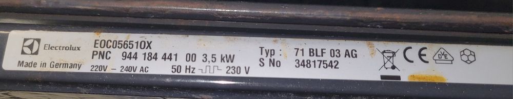 Резервни части за фурна за вграждане Electrolux EOC05651OX с пиролиза