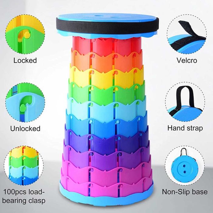 ХИТ! Телескопичен сгъваем стол, преносим, компактен и надежден