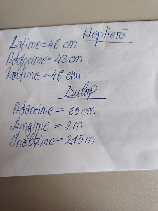 Dulap 2 m x 2m + 2 noptiere = 1000 lei