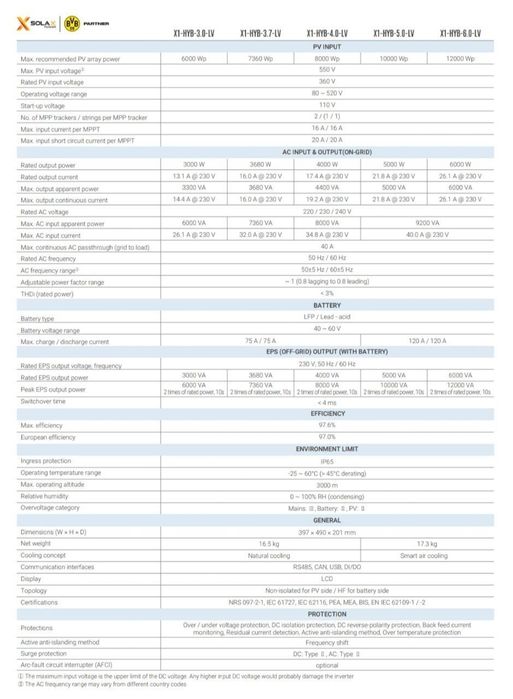 Гибридный солнечный инвертор SolaX 3 kw LV 48 v поддержка аккумуляторо