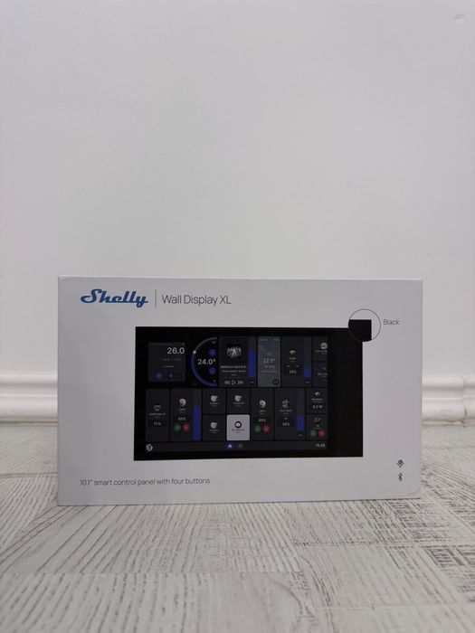 Shelly Wall Display XL Negru – panou tactil smart 10.1" cu releu 5A si Wi-Fi 6 - NOU