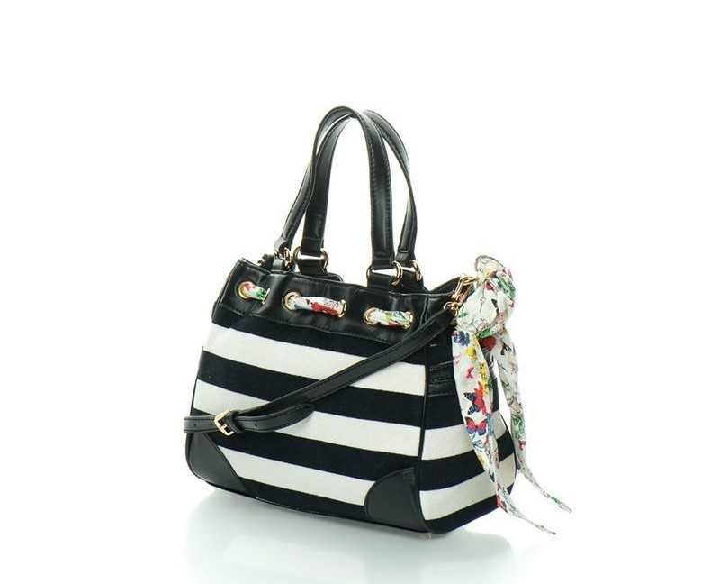 %ПРОМО% JUICY COUTURE – Дамска чанта "BLACK & WHITE" 22x30x15см нова